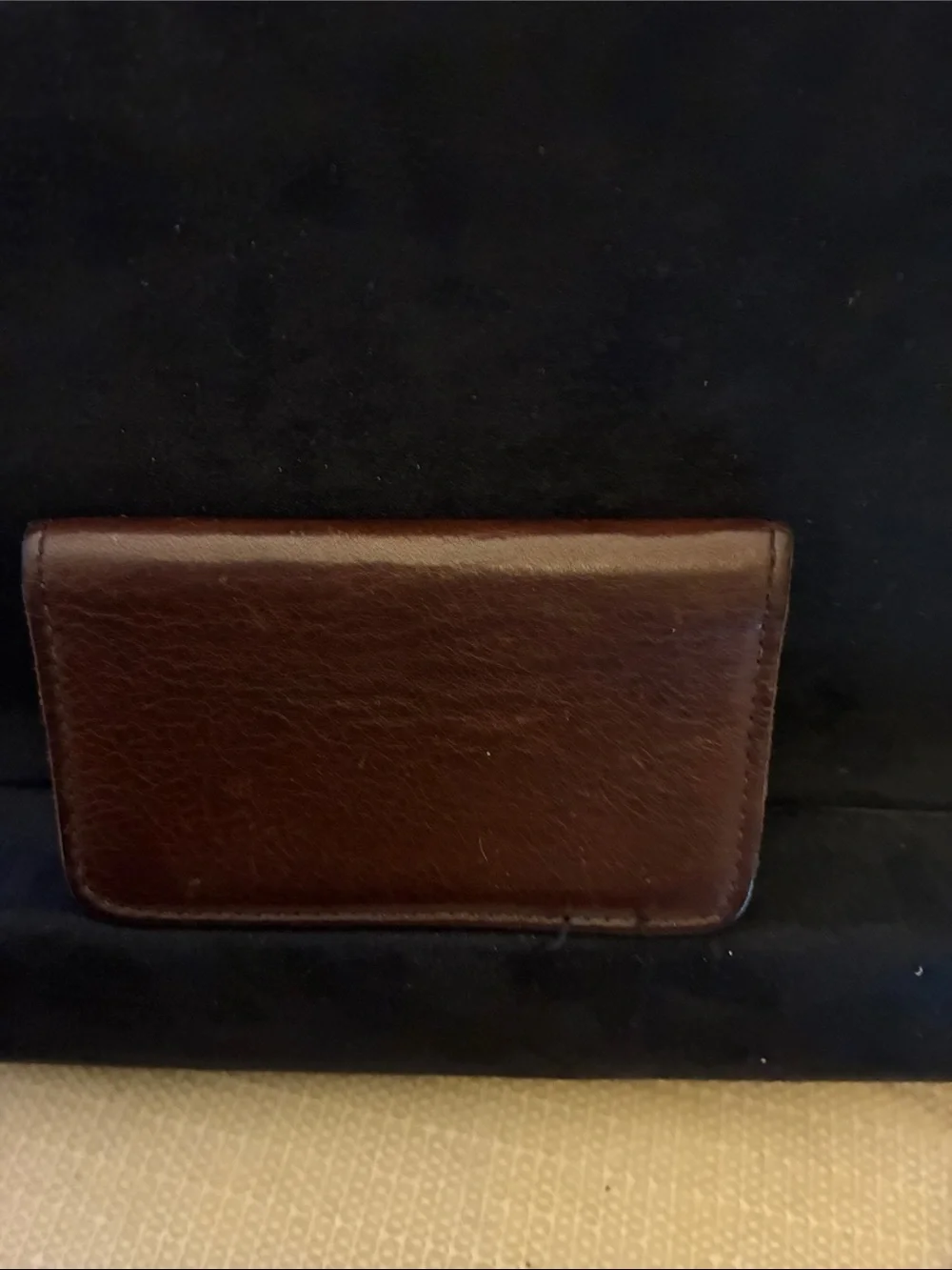 Down Home Brown Leather Card Wallet Mount Vernon, Ohio 1969-Vintage
